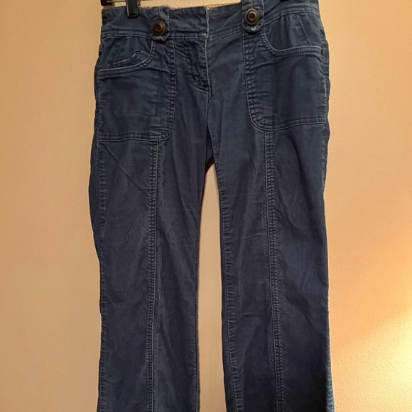 Corduroy Teal ETT twa ANTHROPOLOGIE Wide Leg Pants W/ Flare - Picture 1 of 6